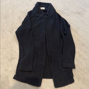 Women's navy blue Textured Coat